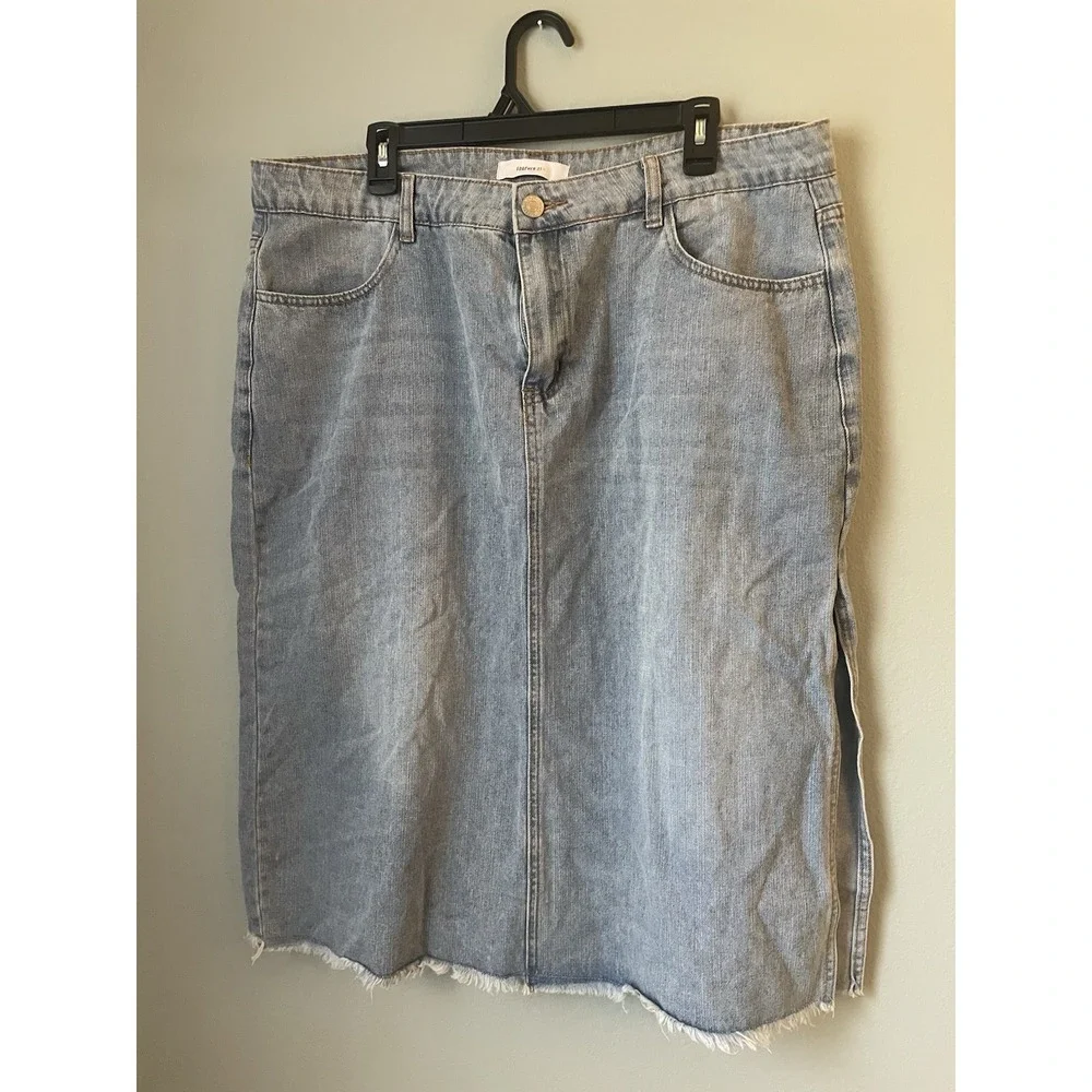 FOREVER 21 Midi Denim Jean Skirt Womens‎ Y2K 1XL
